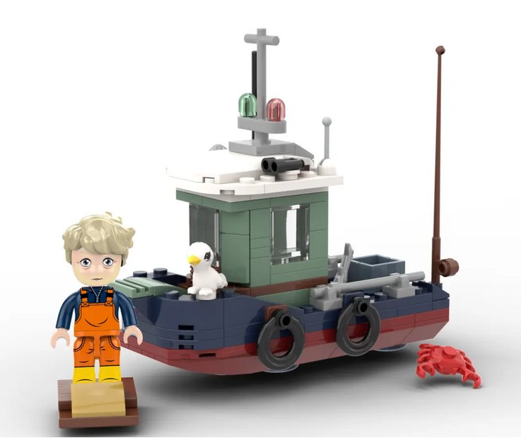 KiddiCraft Klemmbausteinset Fischkutter  167 Teile