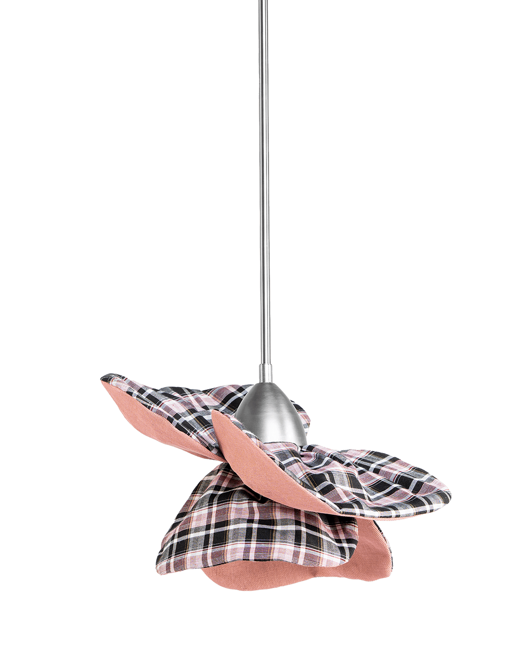 Skitso Hängelampe Pink Checked Poppy - Blütenlampe aus Stoff Luminous Botanica pentant