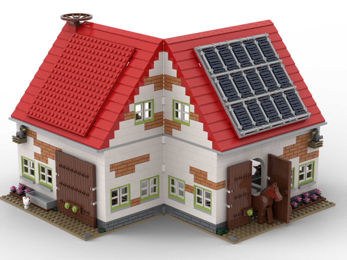 KiddiCraft Klemmbausteinset Bauernhof Stall - viele Figuren inklusive 1114 Teile