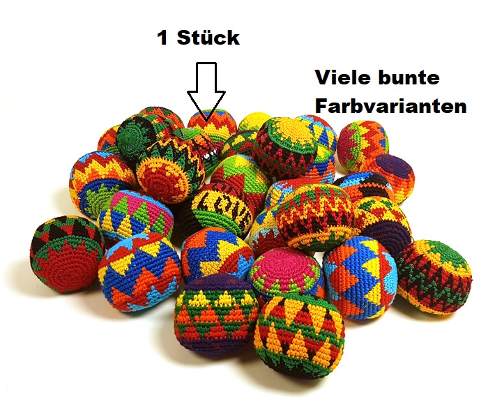 Jonglierball oder Footbag gehäkelt 