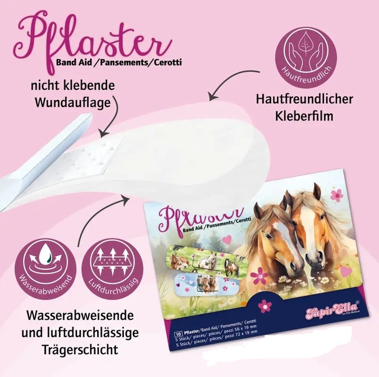TapirElla Pflasterbriefchen Pferde 2 mit 10 Pflastern