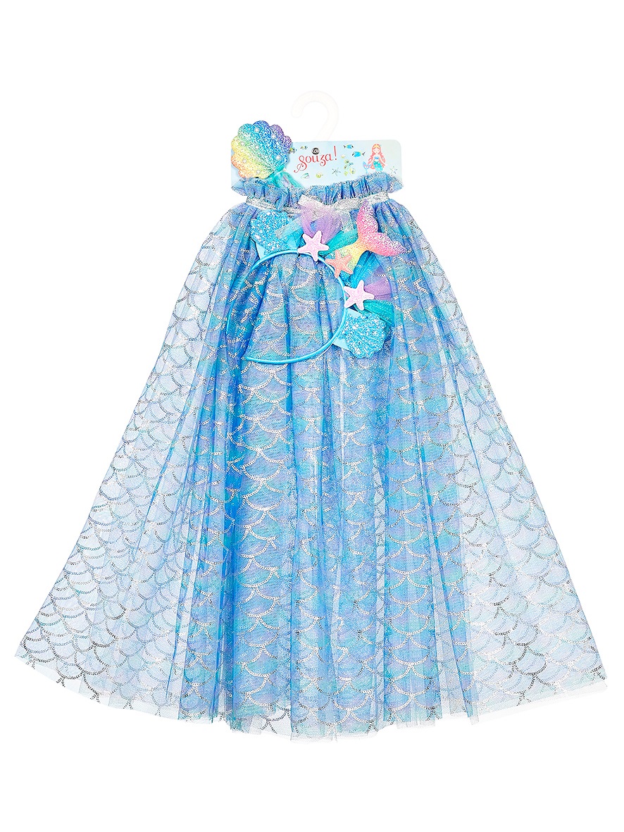 Souza for Kids Kostüm-Set Meerjungfrau Marlya für 3-4 Jahre 98-104 cm Cape, Zauberstab und Haarreif