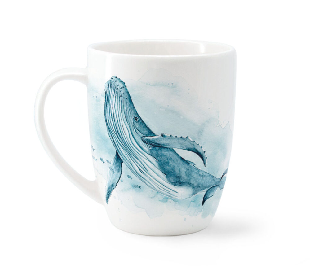 Maluu Porzellantasse Whale Wonders aus Porzellan mit zwei Wal-Motiven