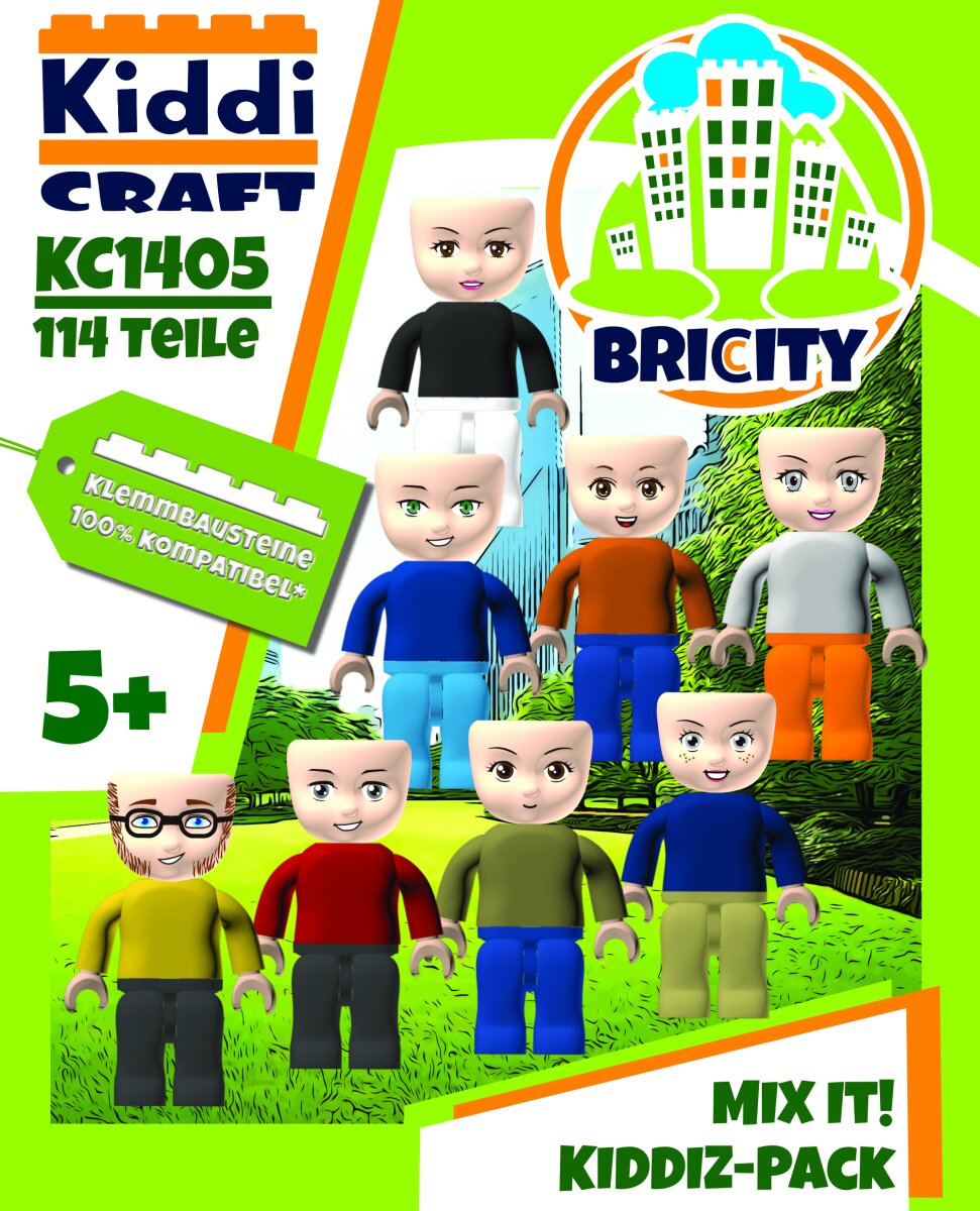KiddiCraft Kiddiz Figuren-Pack Mix It! - 8 Kiddiz Figuren ohne Bodyprint 114 Teile