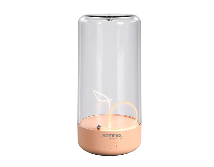Sompex PULSE Akku-Tischleuchte apricot / peach wetterfeste Dekolampe mit beweglichen Filament