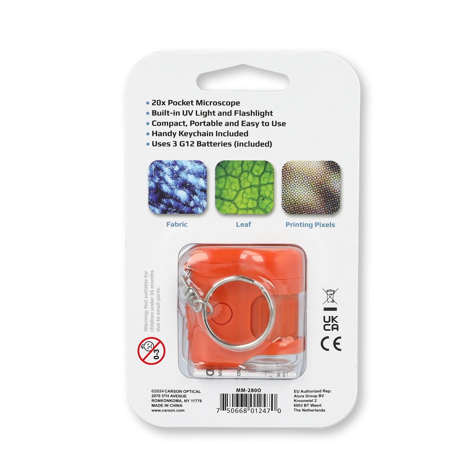 Carson MicroMini Taschen-Mikroskop orange