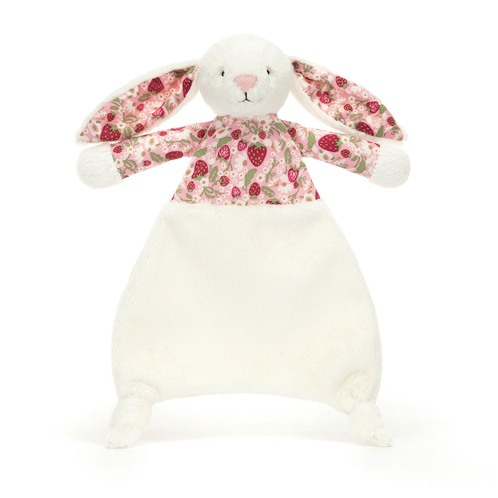 Jellycat Stofftier Blossom Cream Bunny 'Berry' Comforter Plüsch-Schnuffeltuch-Hase
