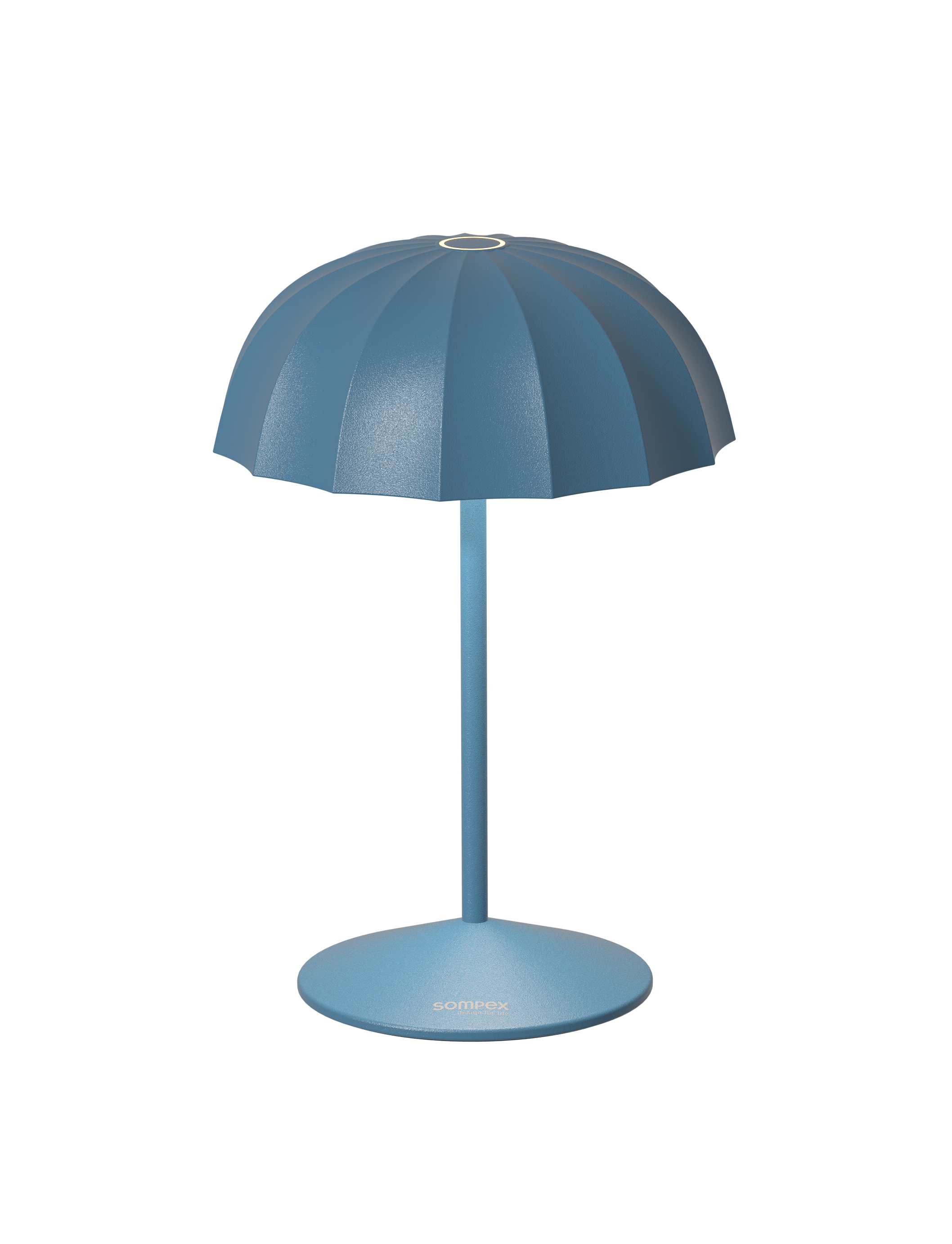 Sompex Tischleuchte Ombrellino blau LED Akku-Outdoorlampe, stufenlos dimmbar