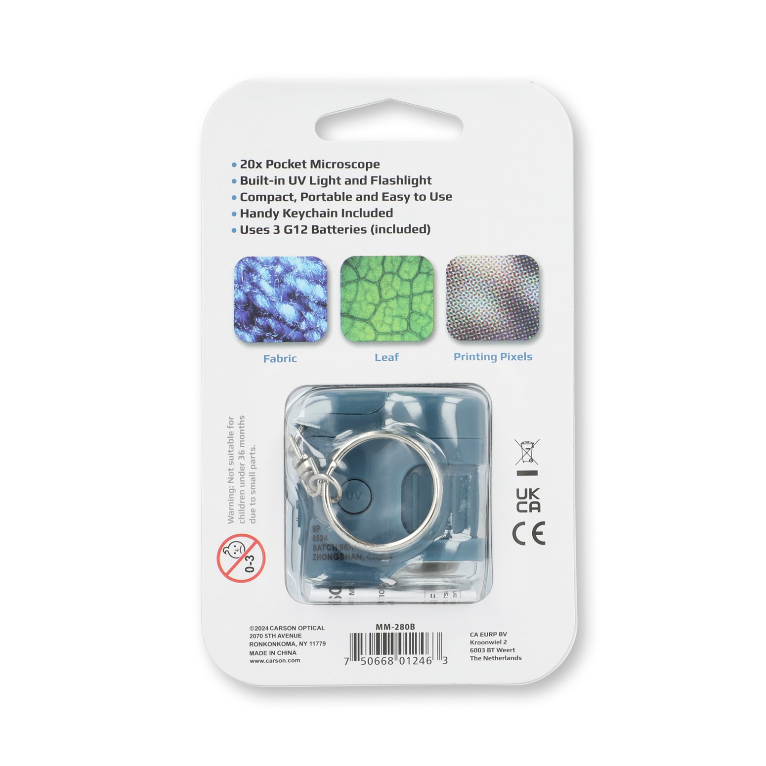 Carson MicroMini Taschen-Mikroskop Surf blau