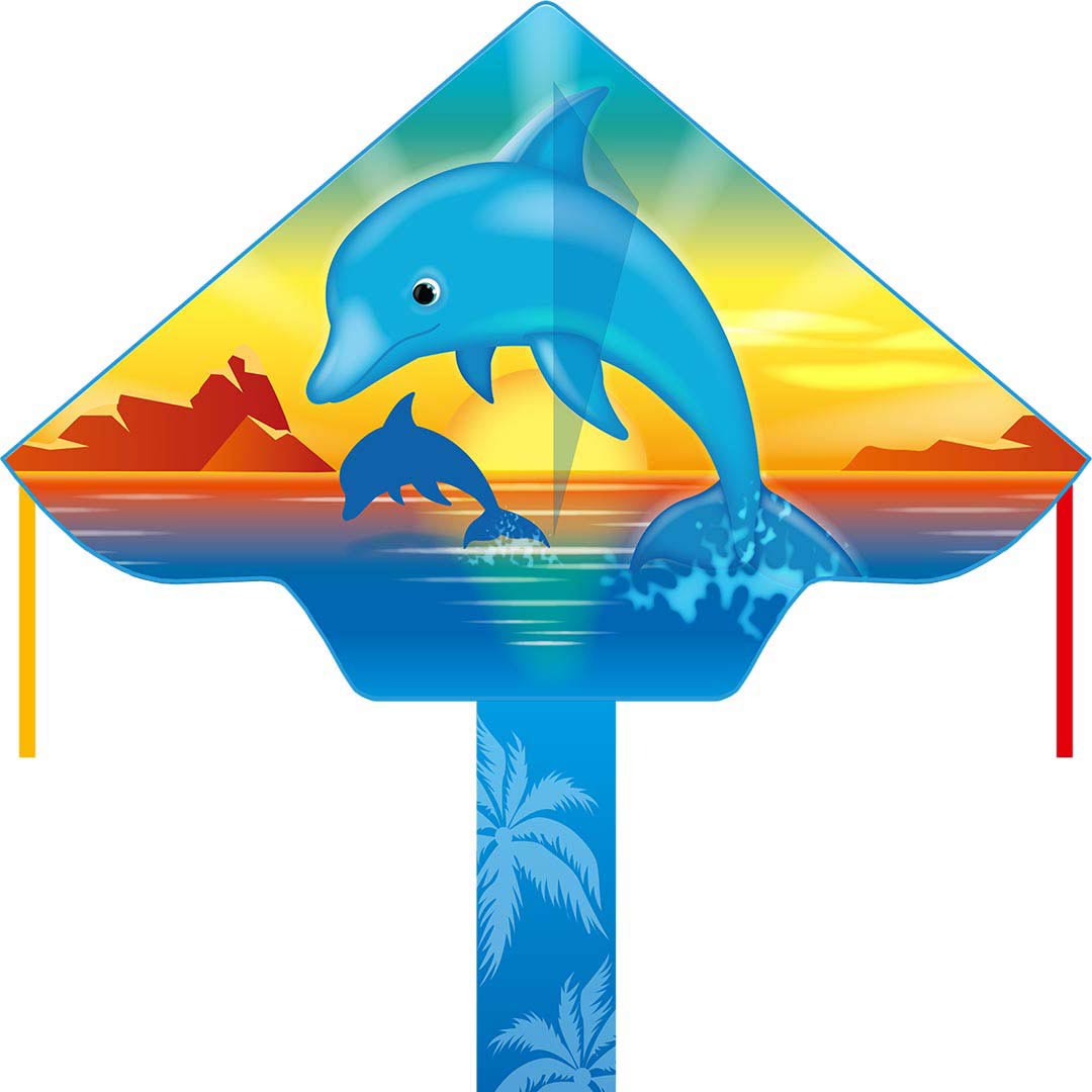 Invento Drachen Ecoline Simple Flyer Dolphin Sunset 120 cm Kinder-Drachen