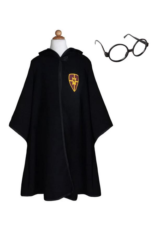 Great Pretenders Zauberer-Umhang mit Brille Wizard Cloak with Glasses, 6 - 8 Jahre