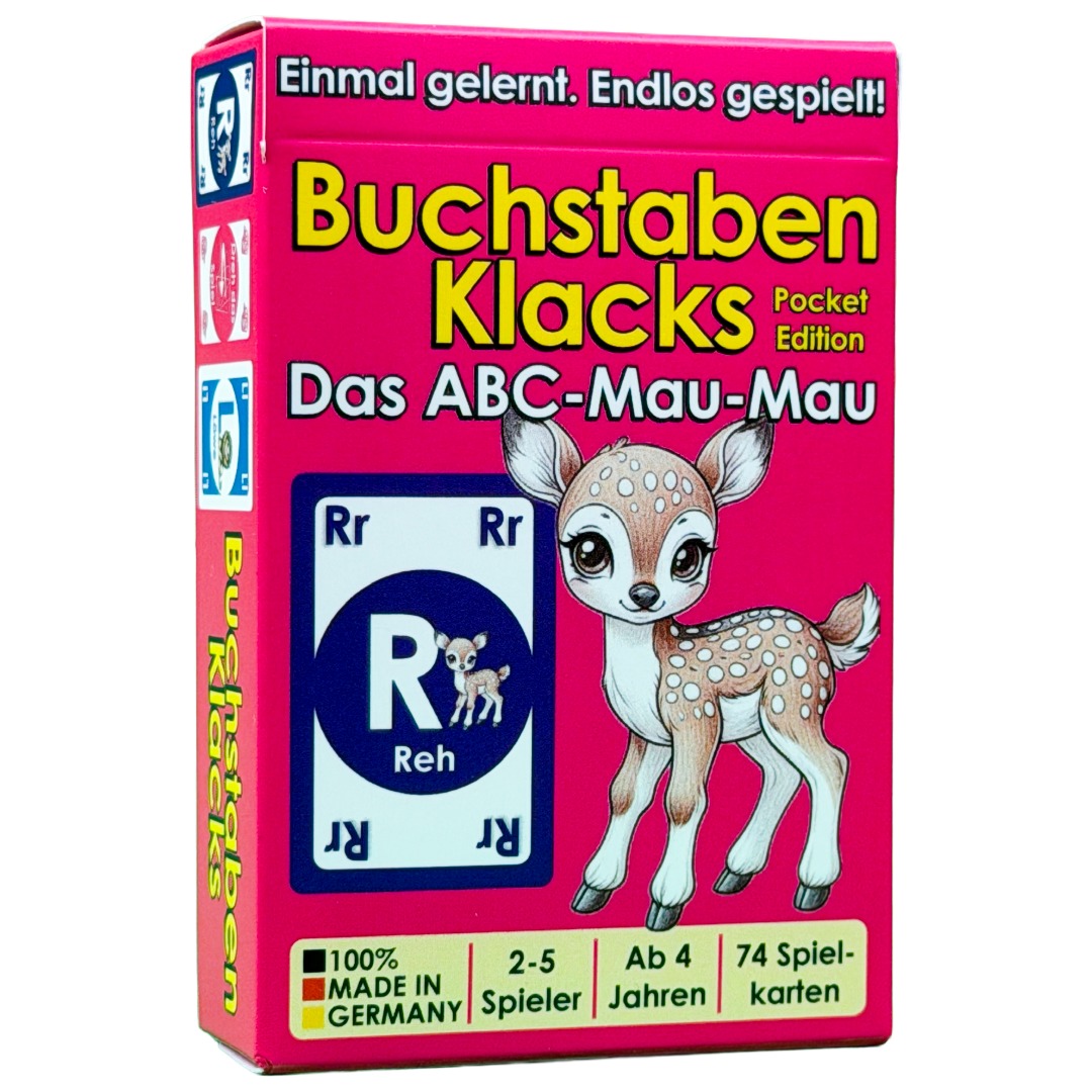 Kartenspiel Buchstaben Klacks Pocket-Edition Reh