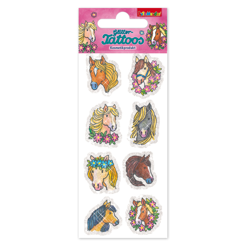 Lutz Mauder Glitter-Tattoo Pferdeköpfe