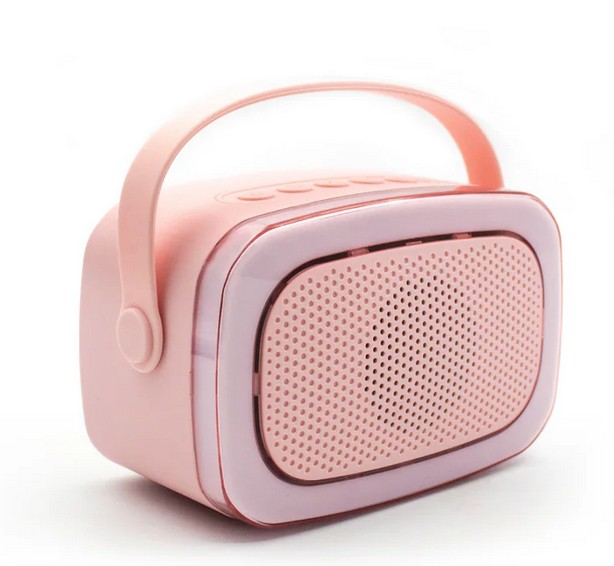 Lalarma Karaoke-Set mit 2 Mikrofonen und LED rose kabellos mit vielen Einsatzmöglichkeiten