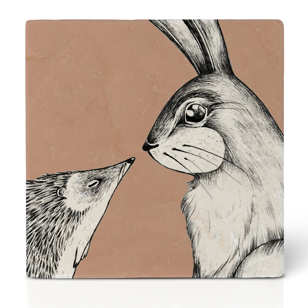 Ligarti Fliesenuntersetzer Hase und Igel