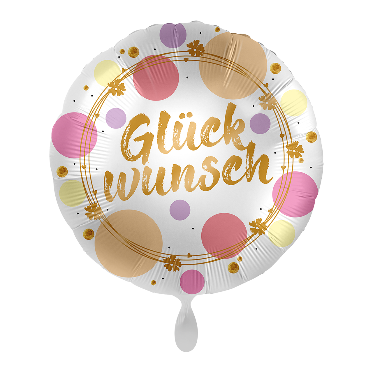 Folienballon rund MotivShiny Dots Glückwunsch 18" 