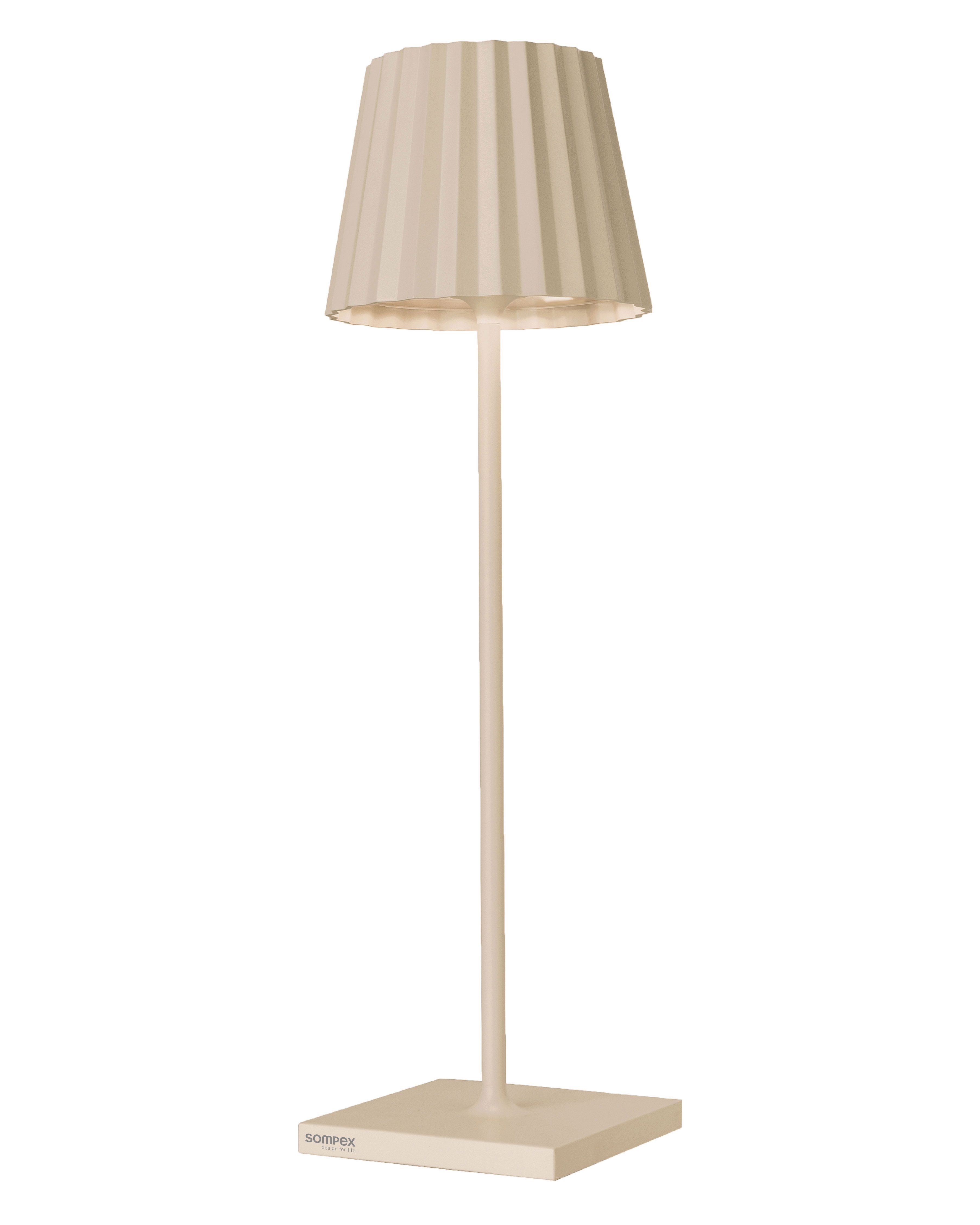 Sompex In- & Outdoorleuchte Troll 2.0 sand akkubetriebene und dimmbare Tischlampe kabellos