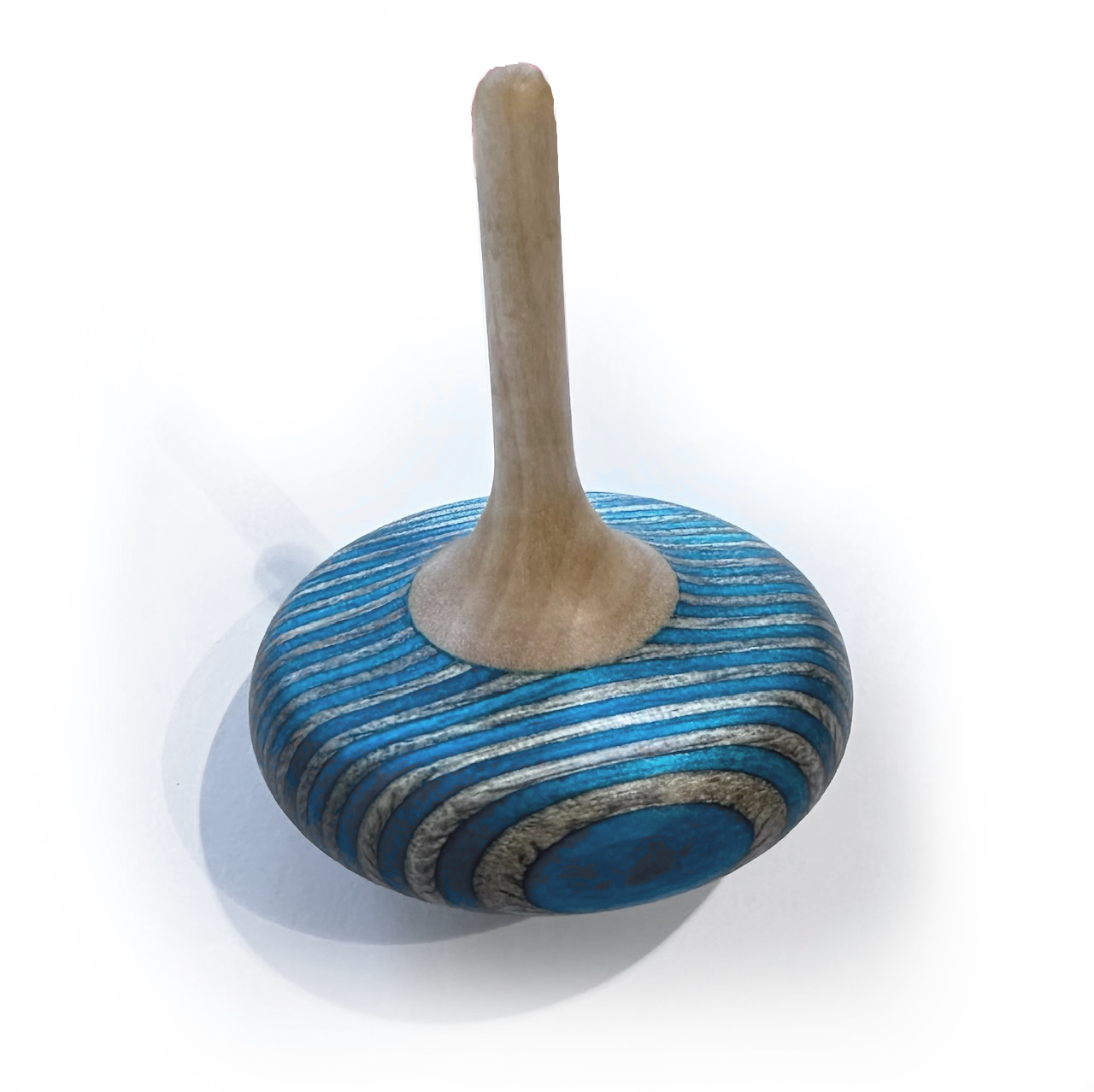 Loewe Stiftung Wasser-marsch!-Kreisel kurz handgedrechselter Holzkreisel