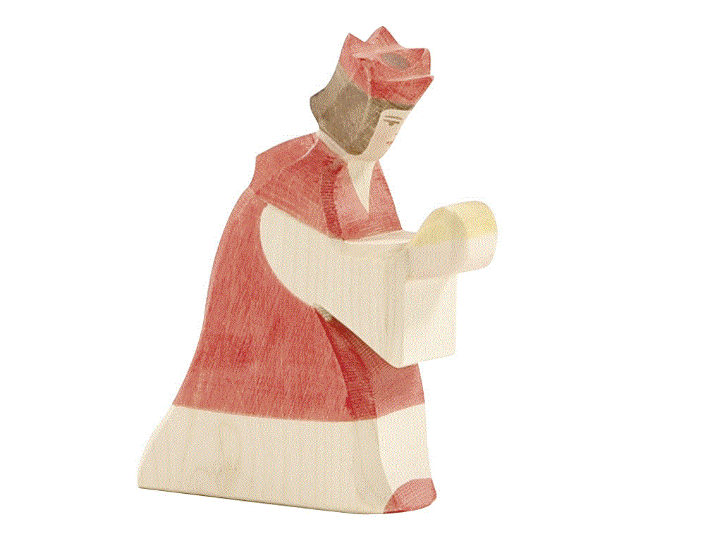 Ostheimer König rot Holzfigur, gezackte Krone