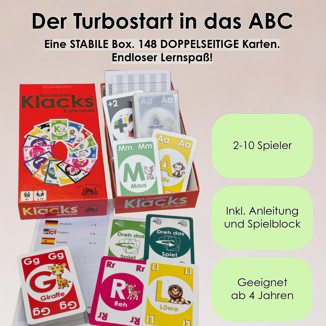 Kartenspiel Buchstaben Klacks