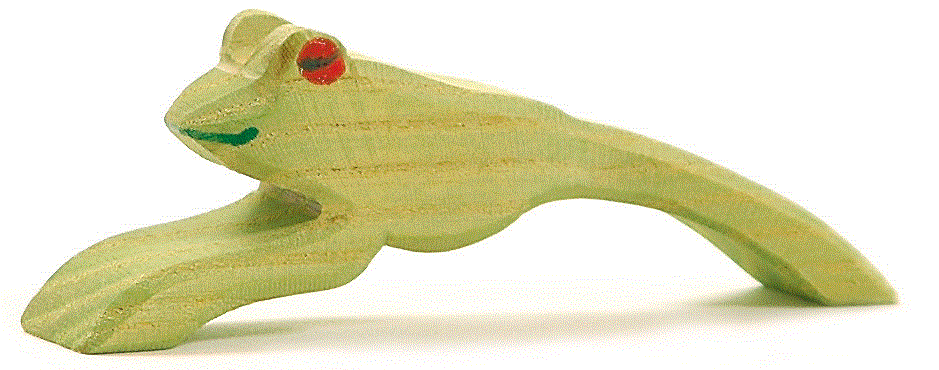 Ostheimer Frosch springend Holzfigur
