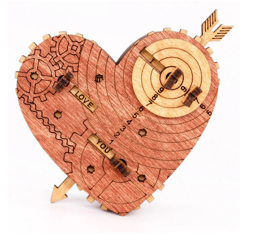 Rätselspiel Tin Woodman's Heart Eine mechanische Herz-Schatzkiste mit Codeschloss