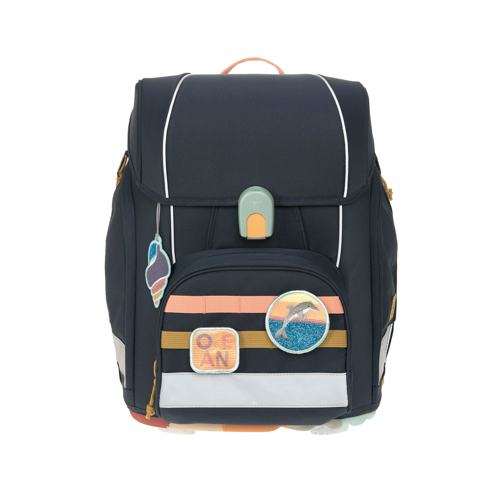 Lässig School Set 7-teilig Boxy Unique Ocean Dunkelblau Schultasche / Schulranzen Set