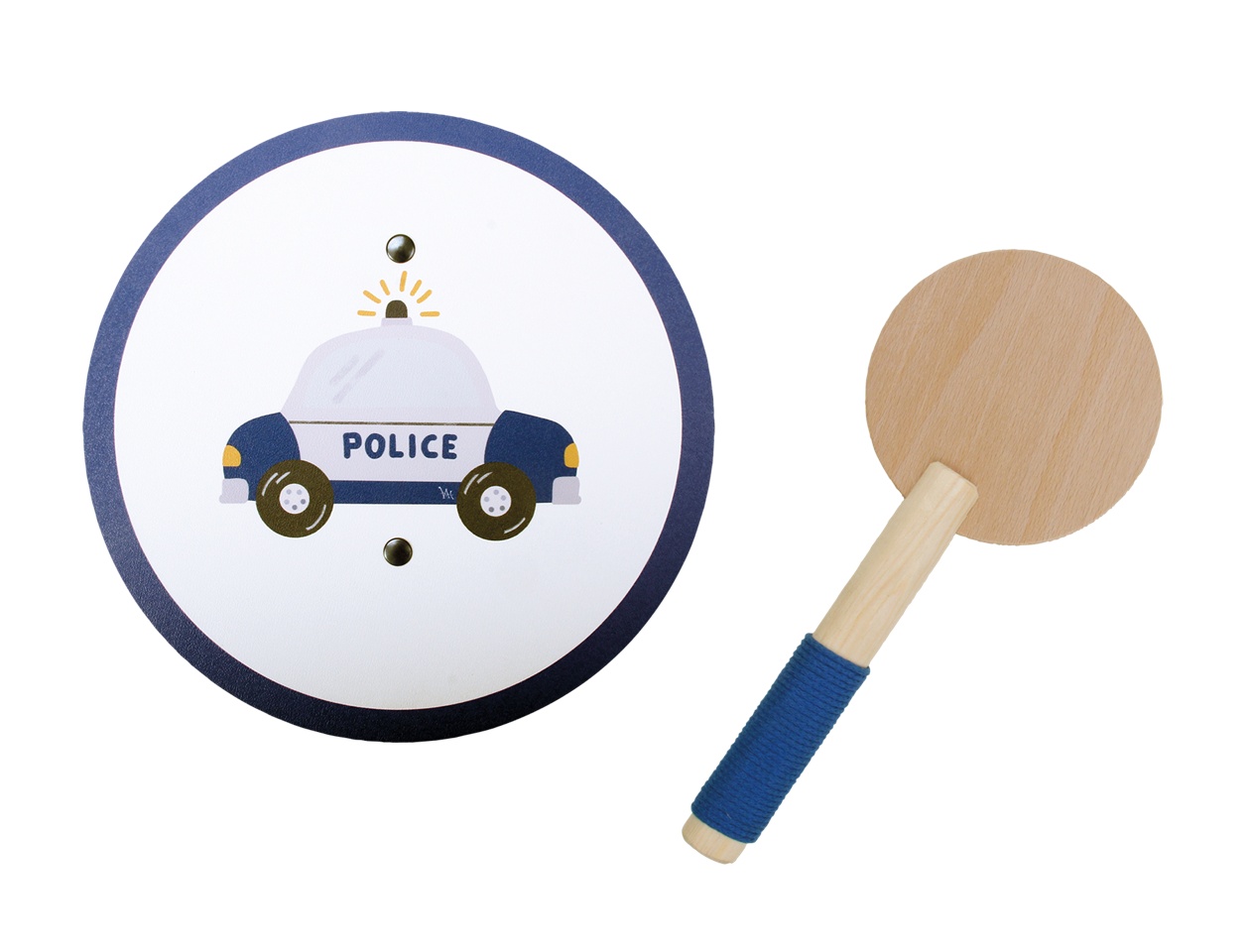 Vah Polizei–Miniset mit Holz-Schild und Holz-Kelle