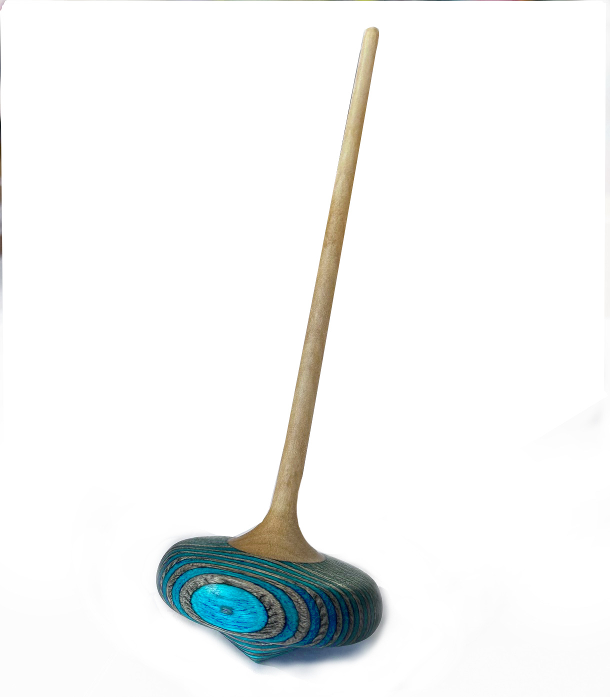 Loewe Stiftung Wasser-rmarsch!-Kreisel lang handgedrechselter Holzkreisel