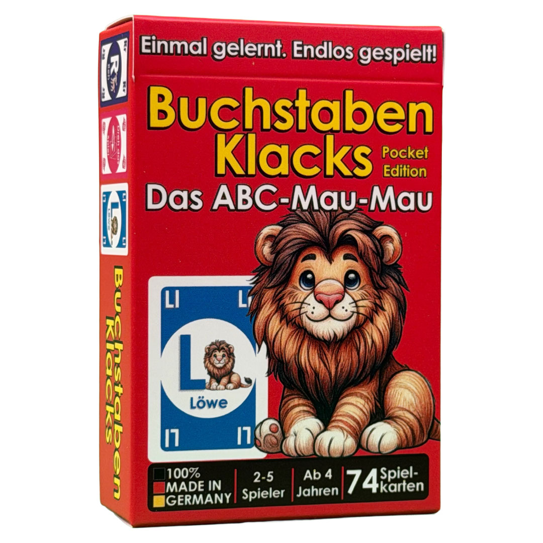 Kartenspiel Buchstaben Klacks Pocket-Edition Löwe
