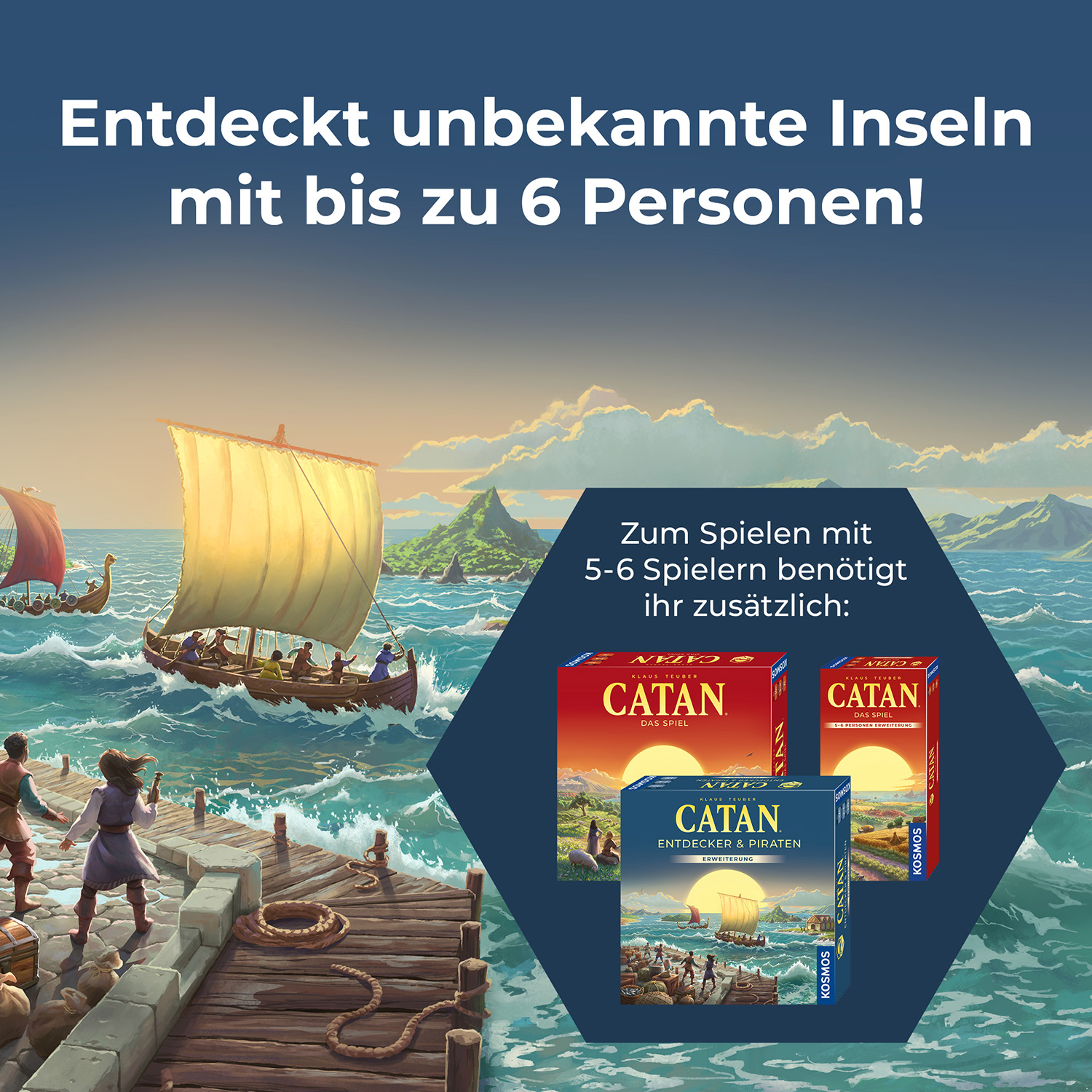 Kosmos Gesellschaftsspiel Catan - Entdecker & Piraten Erweiterung  5-6 Personen
