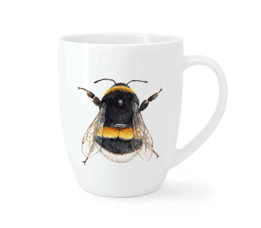 Maluu Tasse Bumble Bee aus Porzellan mit zwei Hummel-Motiven