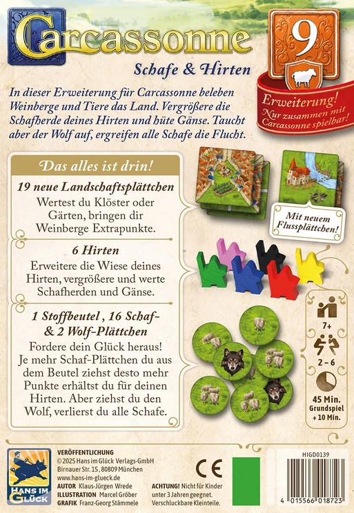Carcassonne - Schafe & Hirten -  Die 9. Erweiterung