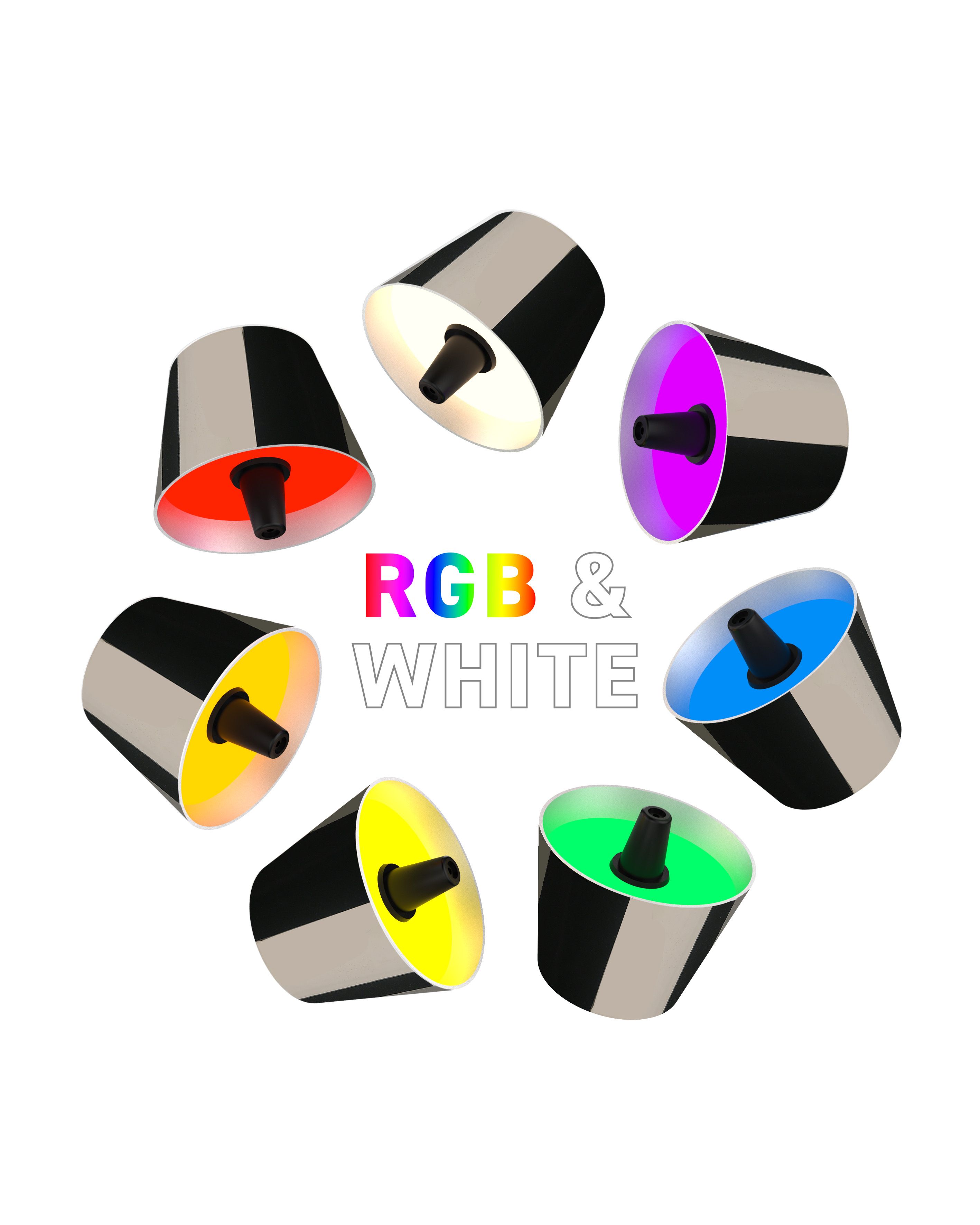Sompex Dekoleuchte Top 2.0 RGBW graphit RGBW-Akku-Flaschenleuchte (weiß und farbig)