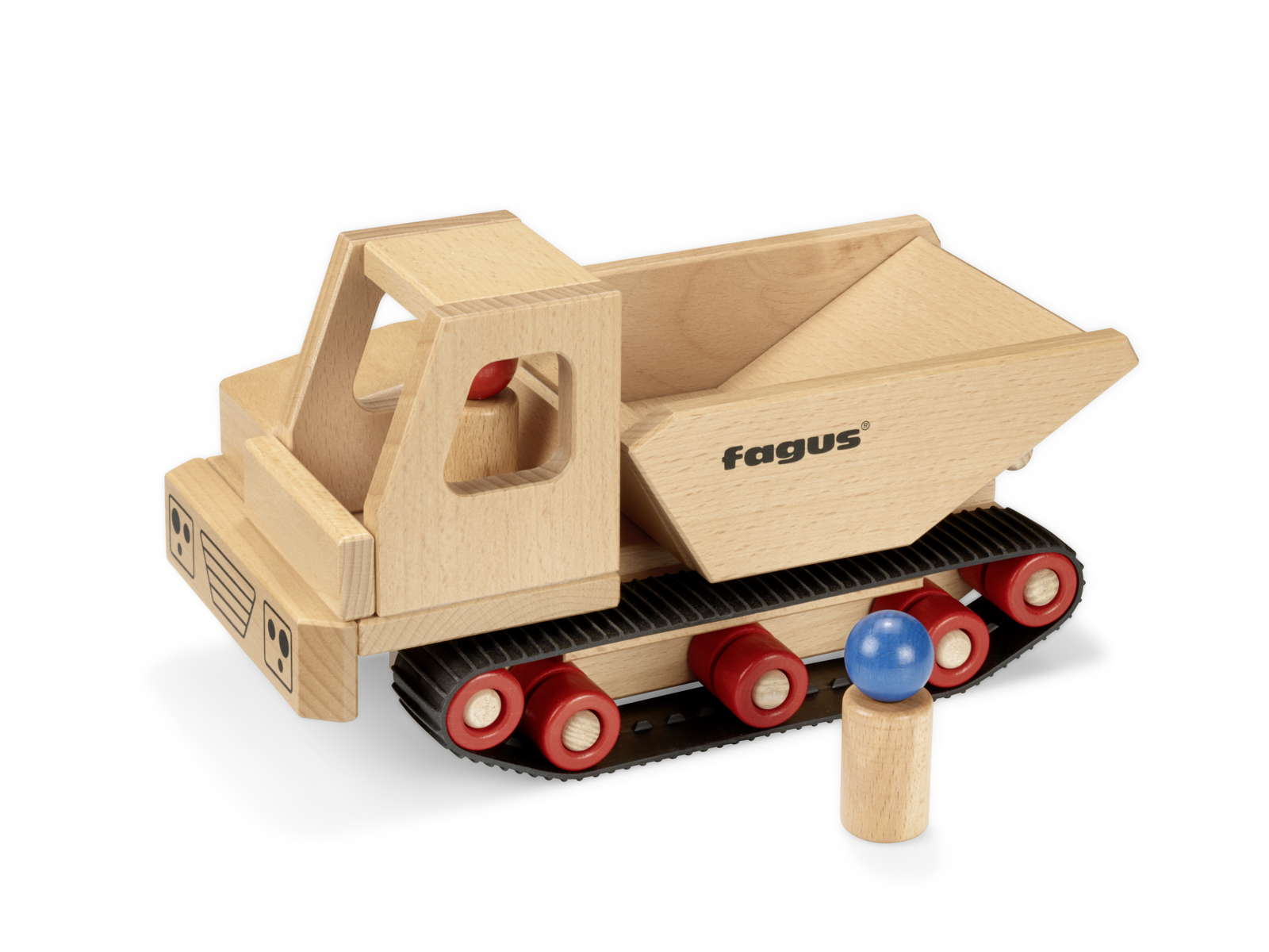 Fagus Holzfahrzeug Raupen-Dumper Holzspielzeug Made in germany