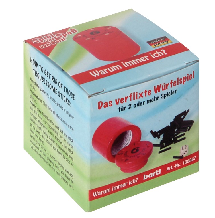 Würfelspiel Warum immer ich? Reisespiel klein, rot