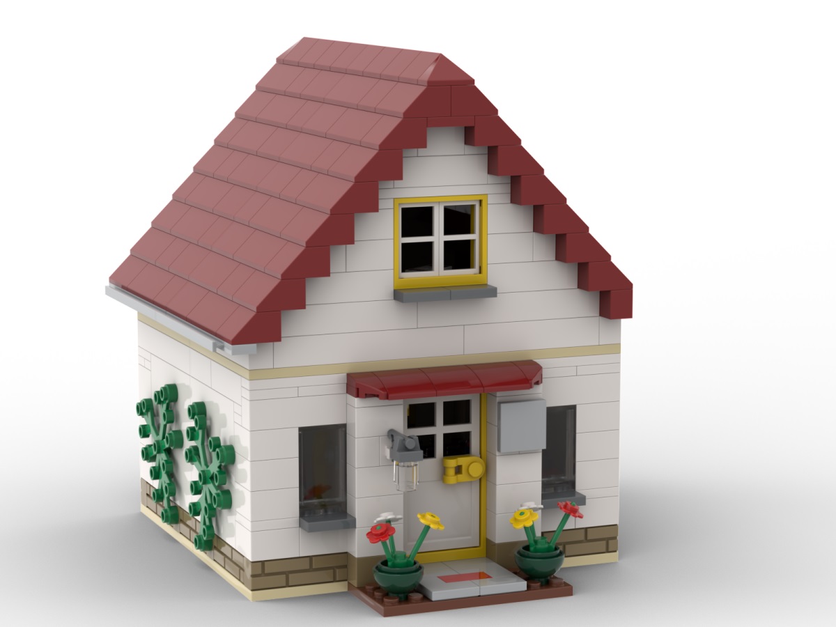 KiddiCraft Klemmbausteinset Tiny House - 3 Kiddiz Figuren, 1 Hund 517 Teile