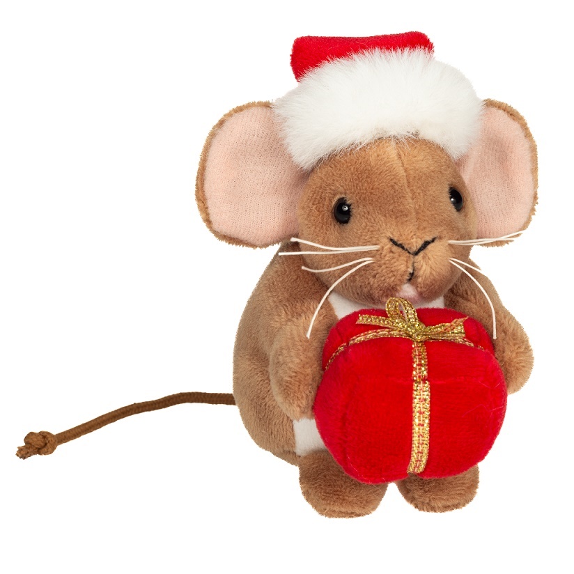 Hermann Teddy Weihnachtsmaus m. Geschenk 11 cm Stofftier