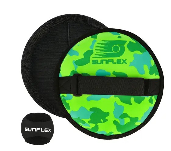 Sunflex Sure Catch Set Camo grün Klettball, Wurfspiel für zwei Personen