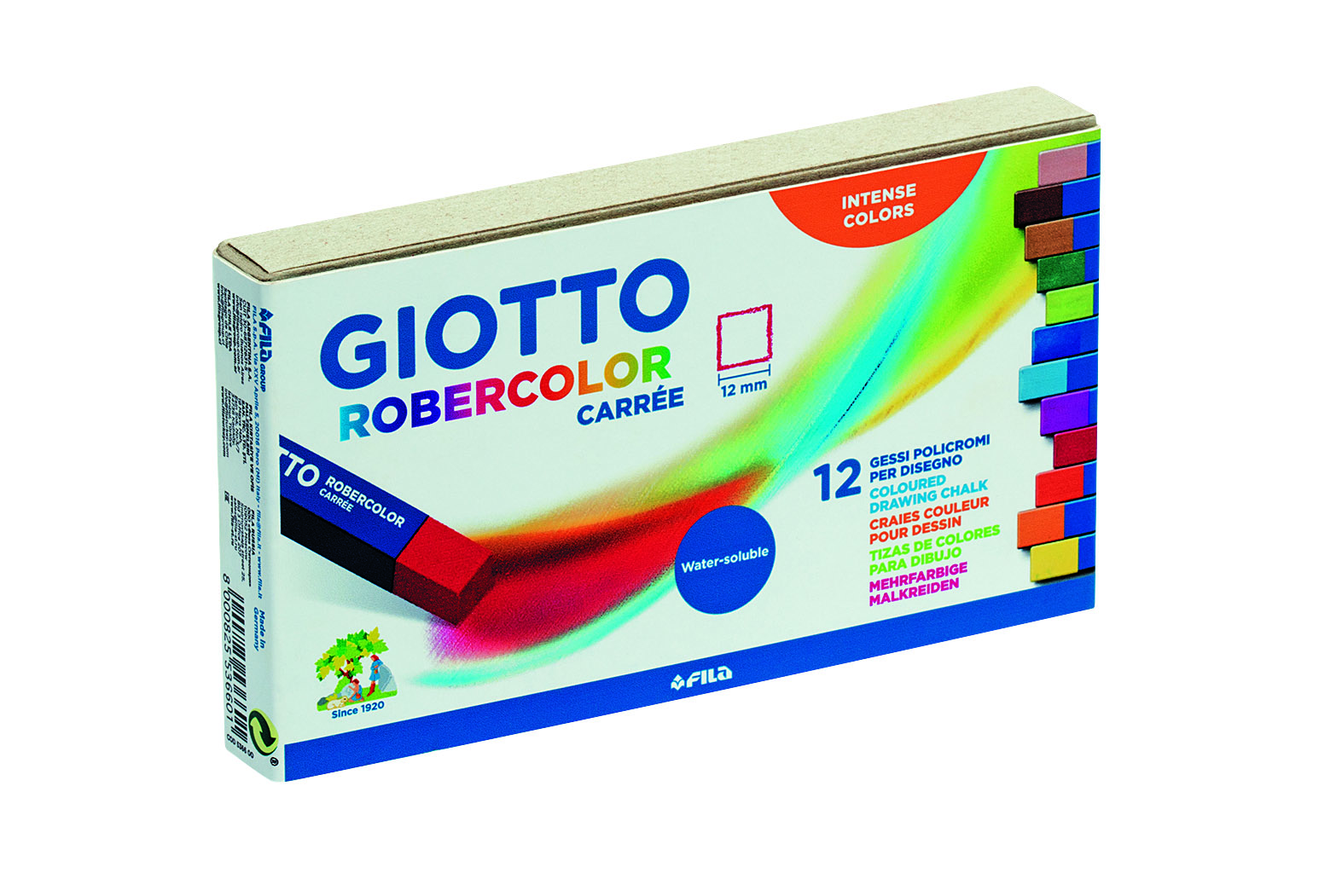 GIOTTO Robercolor carrée K12 Wandtafelkreide, bunt, 12 Stck. 