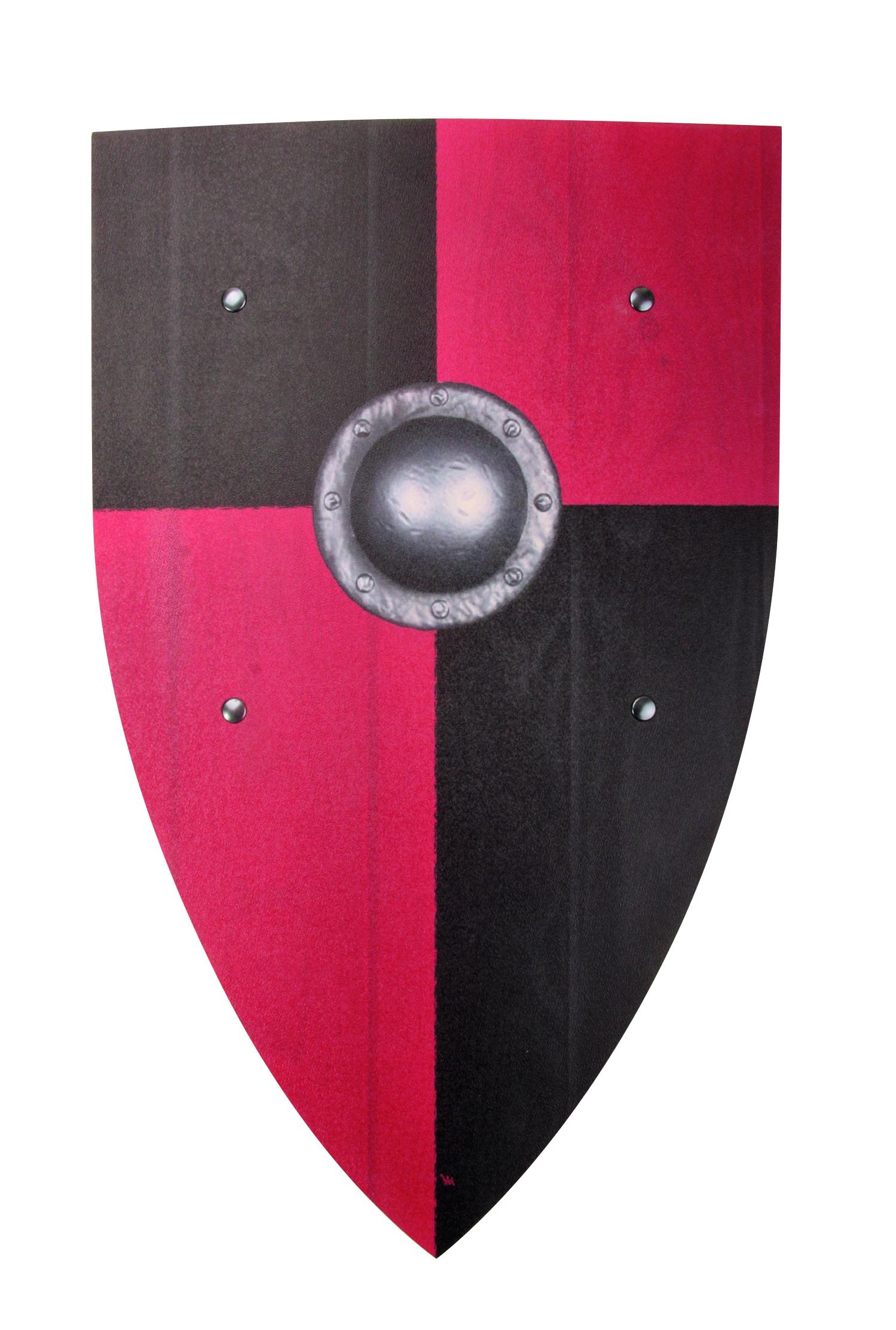 Vah Holzschild Normannenschild schwarz/rot Ritterschild