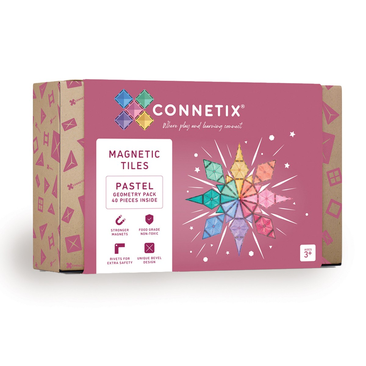 Connetix Magnetbausteine Pastel Geometry Pack 40 Teile