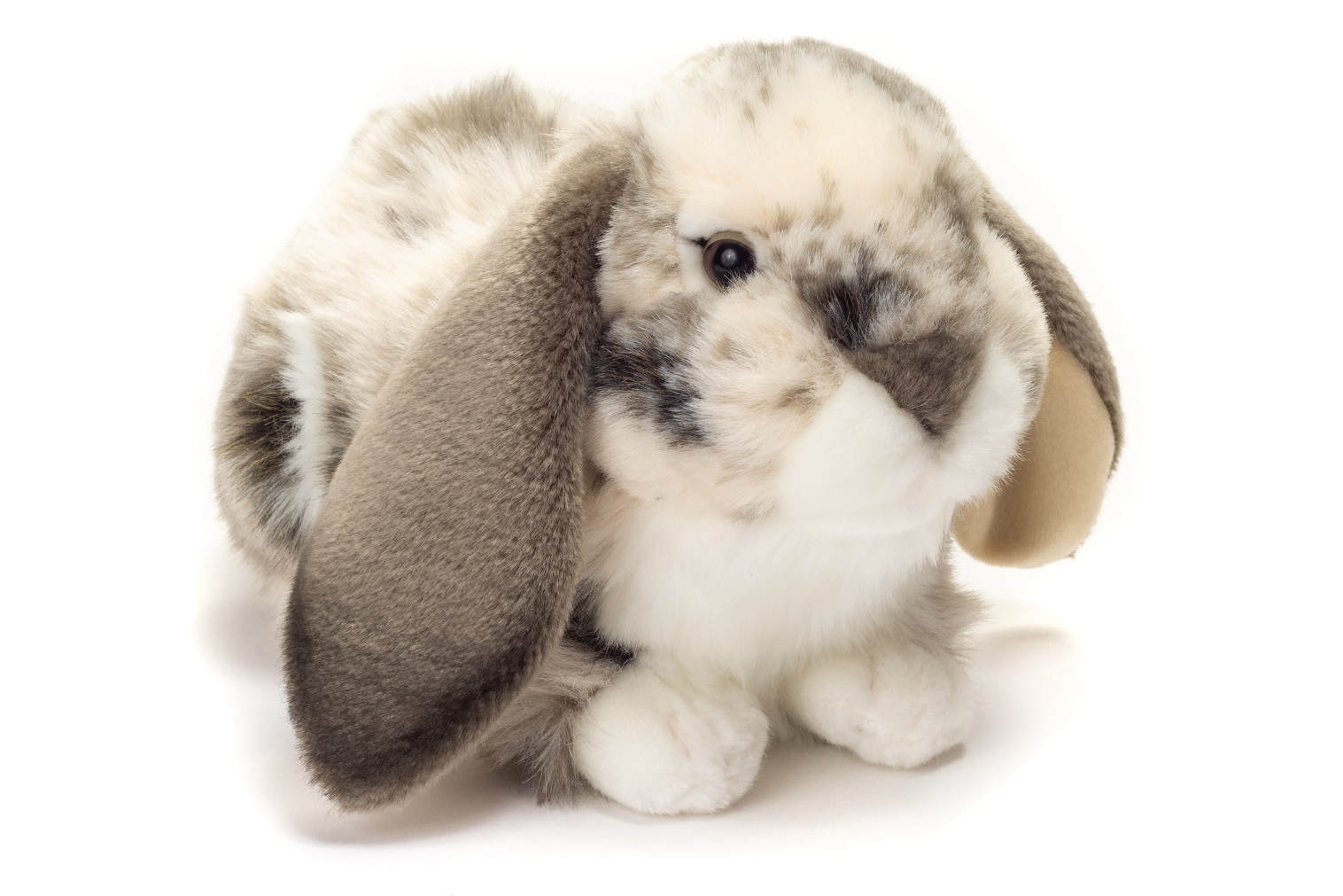 Hermann Teddy Widderkaninchen liegend grau-weiß 30 cm Stofftier