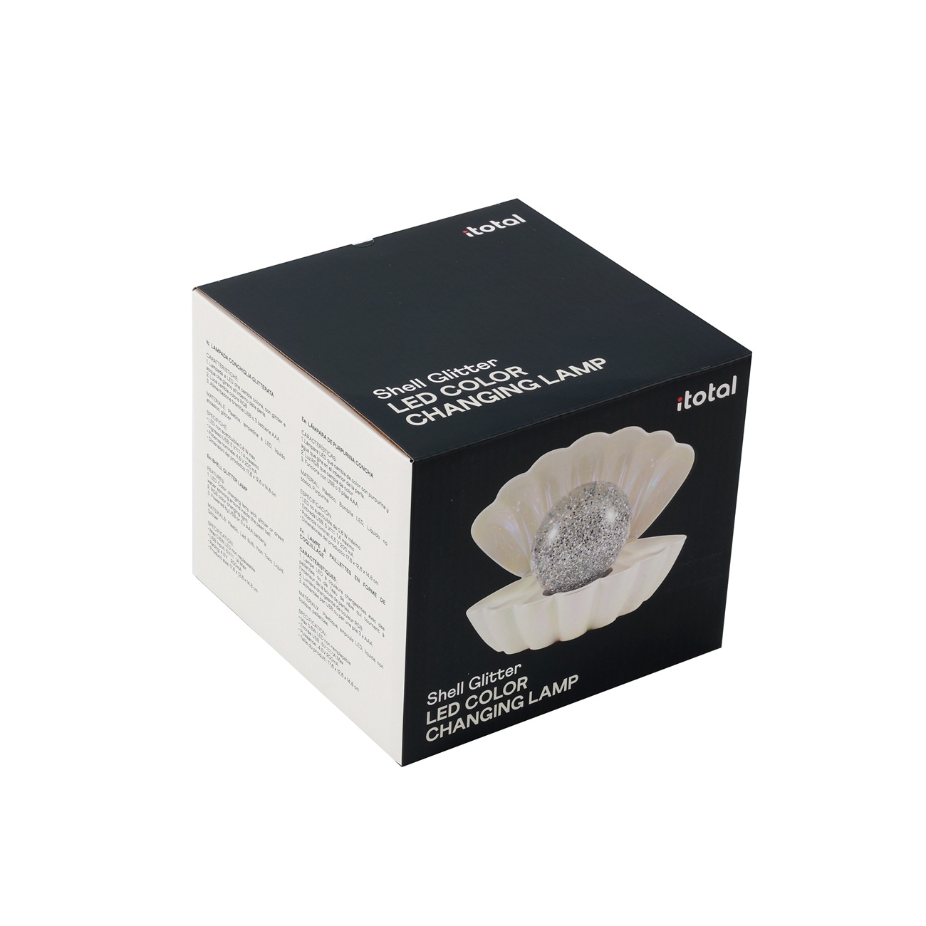 iTotal Muschel-Lampe weiß mit Glitzer