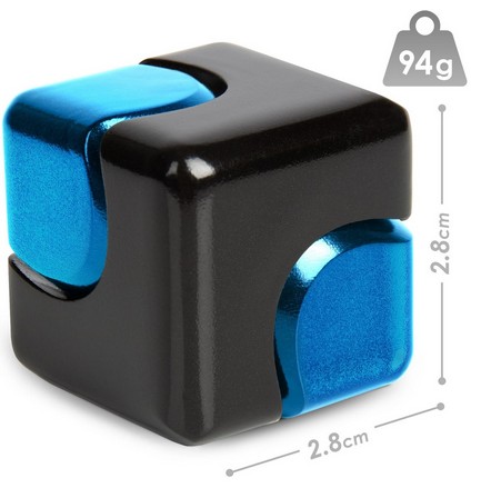Bopster Fidget Spinner Cube - Black & Blue Metall Fidget Toy