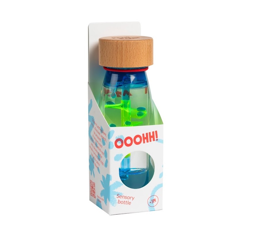 Petit Boum Move Bottle Spiral blue Sensorik Spielzeug Sensory Bottle
