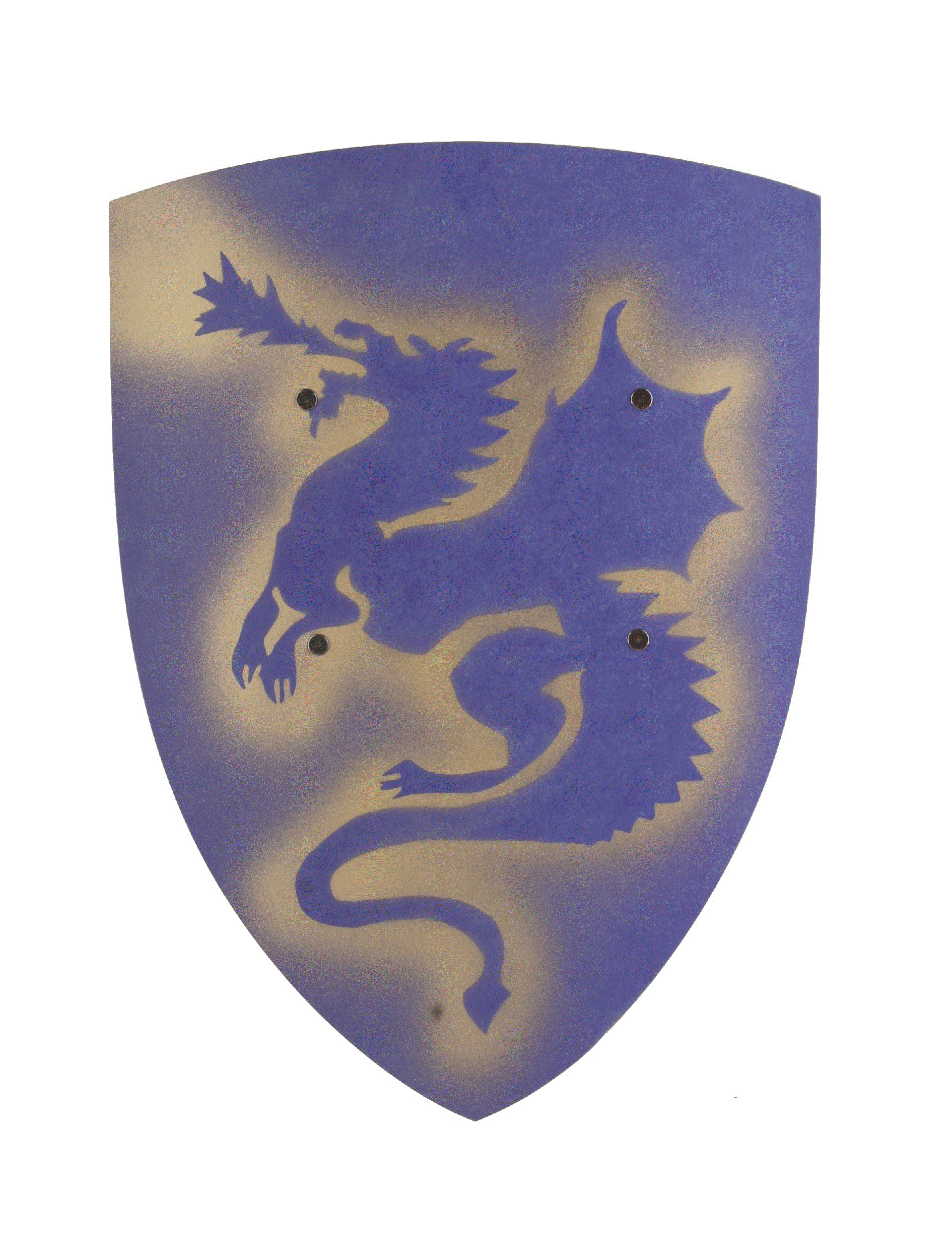 Vah Holzschild klein, Drache blau/gold