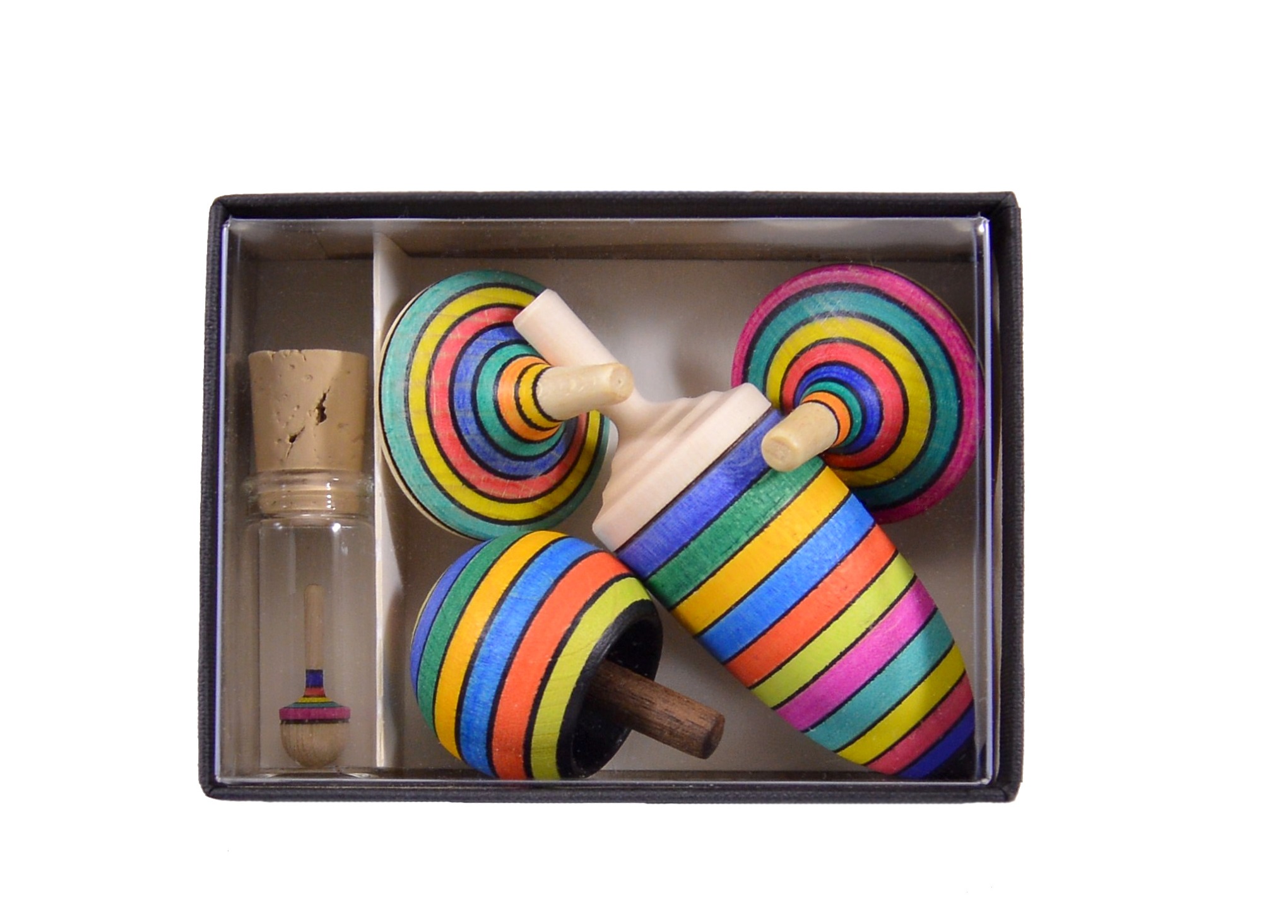Mader Kreisel-Lernset gestreift Holzkreisel Set aus der Kreiselmanufaktur