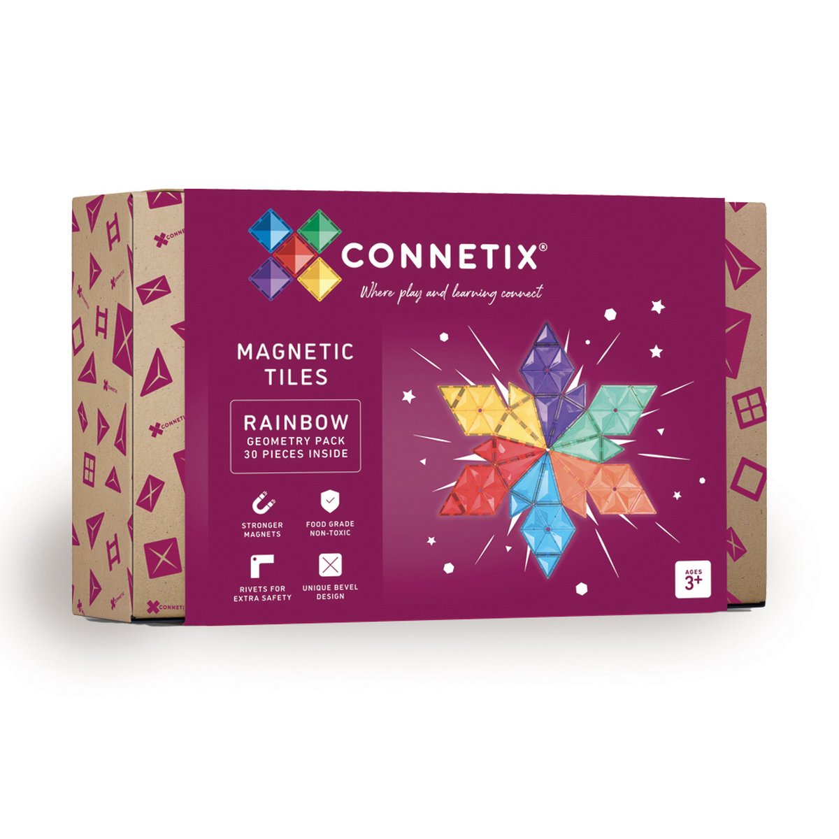 Connetix Magnetbausteine Rainbow Geometry Pack 30 Teile 30 Teile