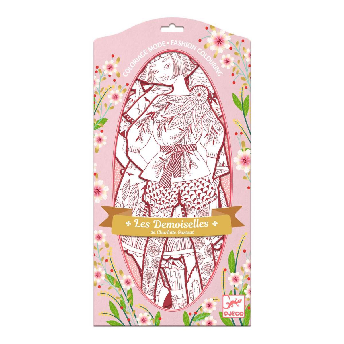 Djeco Ausmalbilder: Demoiselles Fiodor 4 gestanzte Mode-Malbilder
